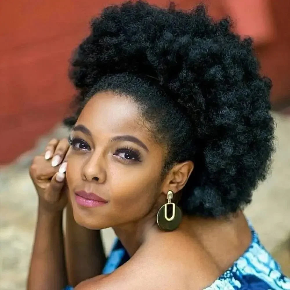 Big Kinky Curly Afro Puff Ponytail Extensions for Women
