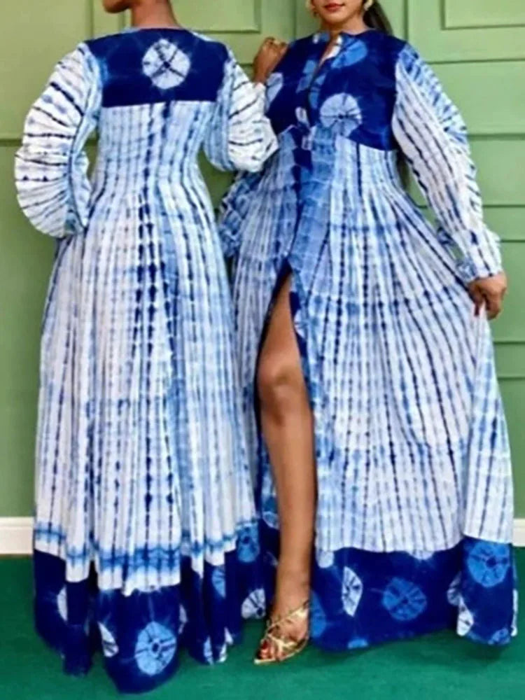 Printed Loose Fit Maxi Dress With Pockets for Women