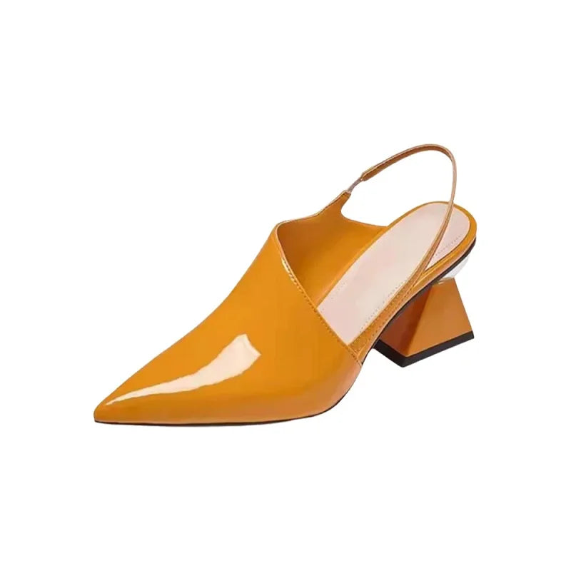 European Genuine Leather High Heel Sandals for Women