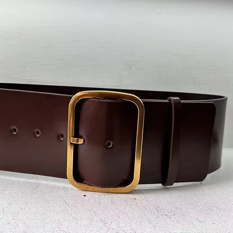 Wide Leather Corset Waist Belt Dress Accessory for Women