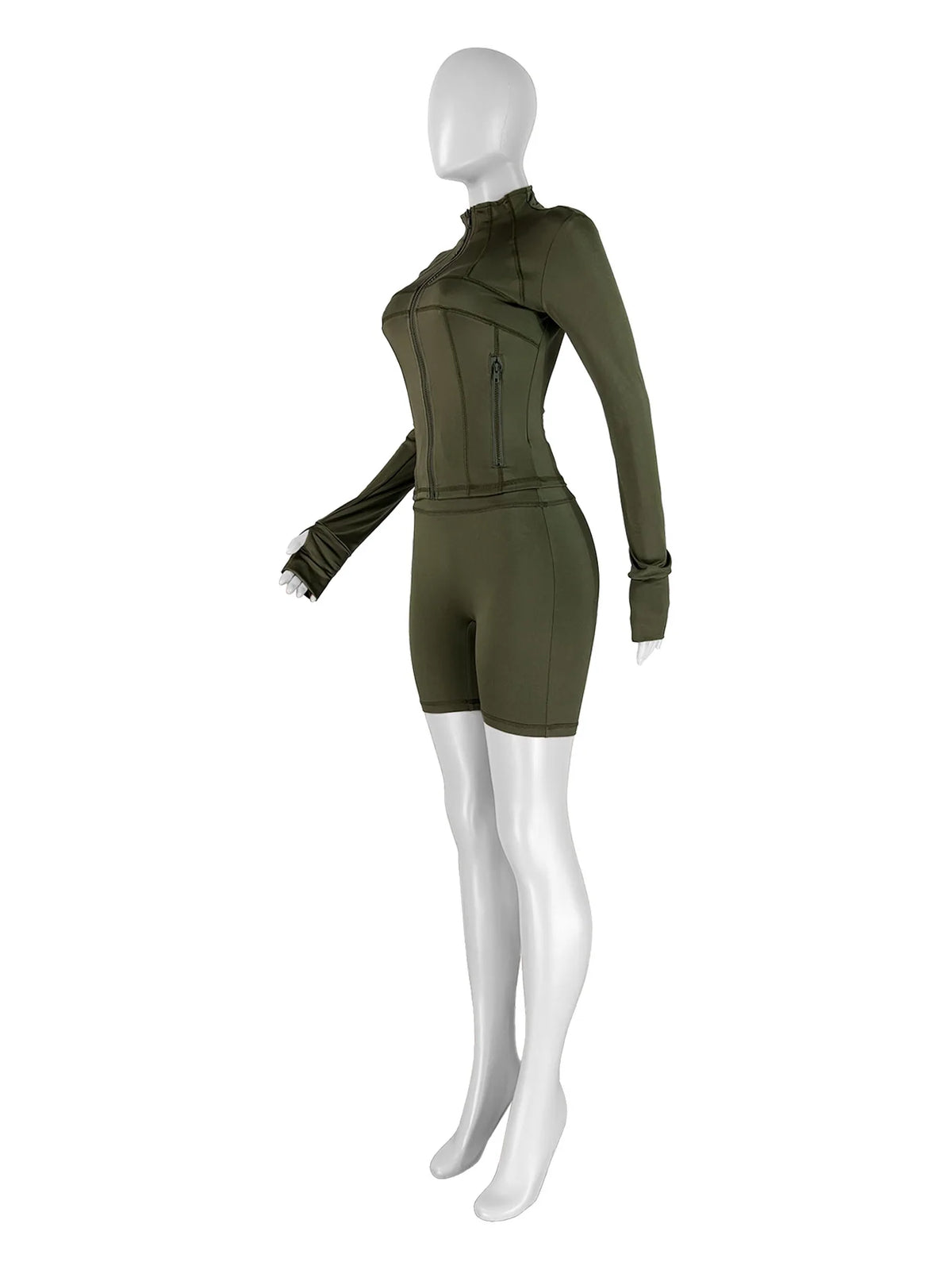 Slim Fit Sporty Two Piece Shorts Matching Set for Women
