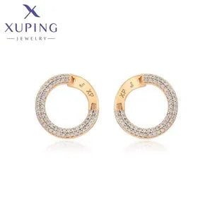 Simple Light Gold Tone Fashion Hoop Earrings for Women
