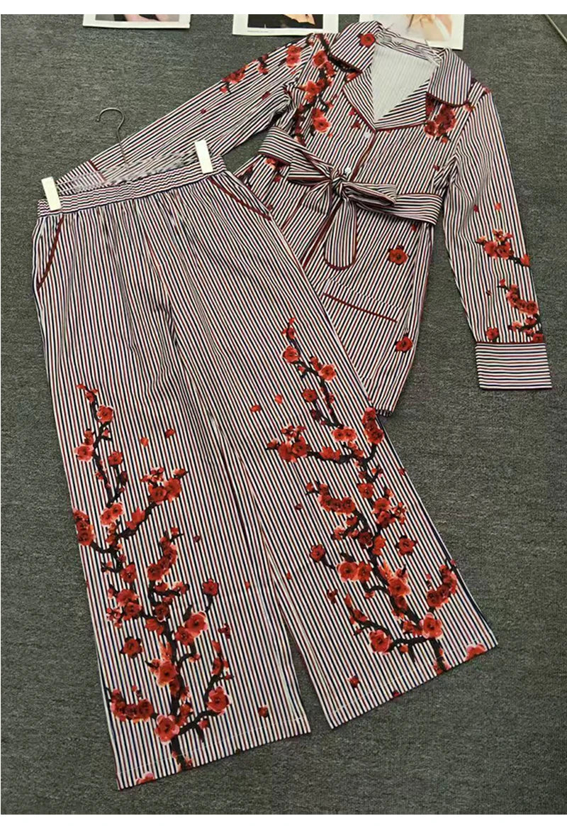 Striped Shirt And Trousers Set