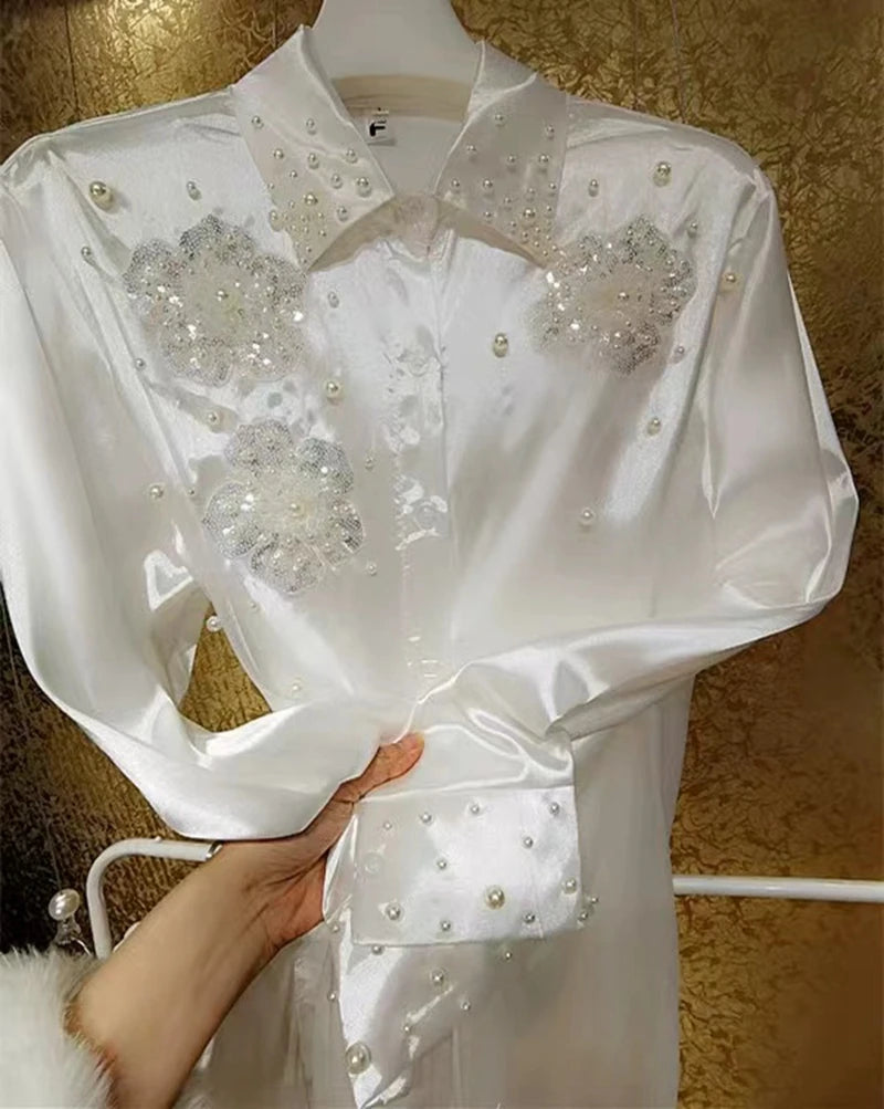 Vintage Beaded Sequins Blouse