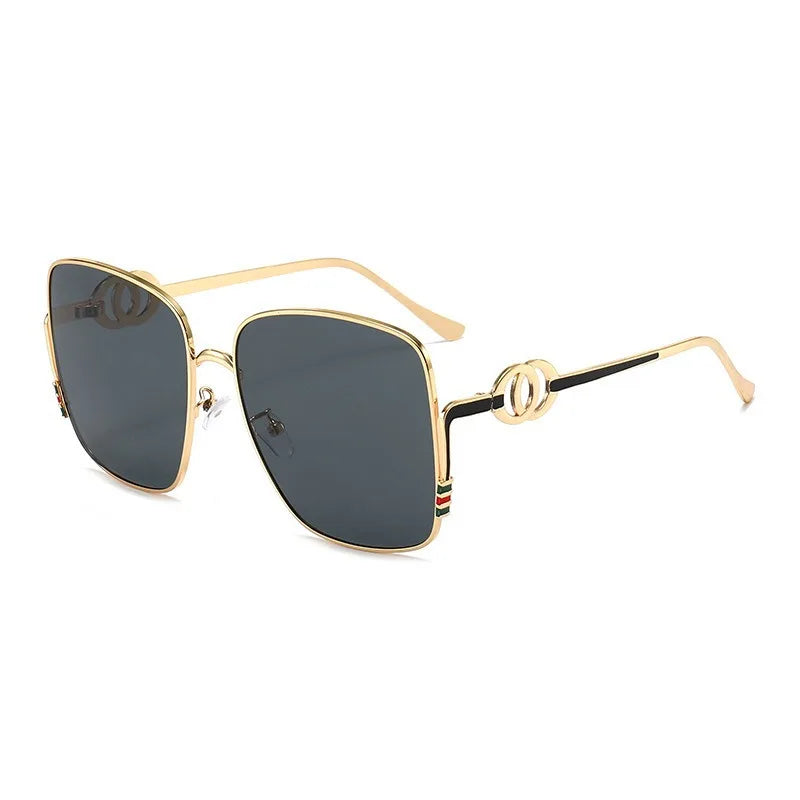 Square Frame Metal Sunglasses
