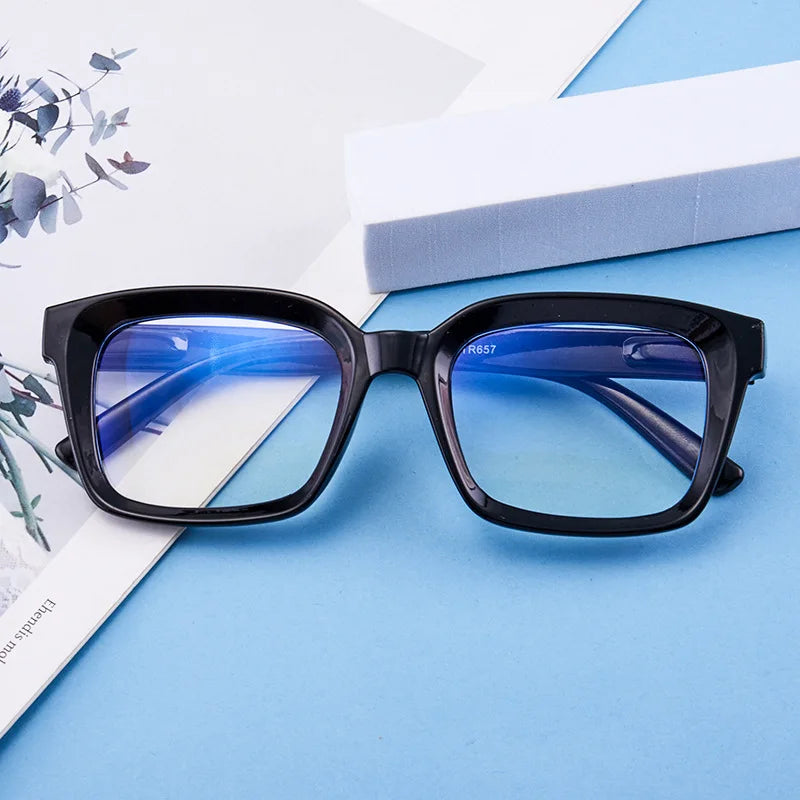 Oversized Square Reading Glasses With Plastic Frames for Women