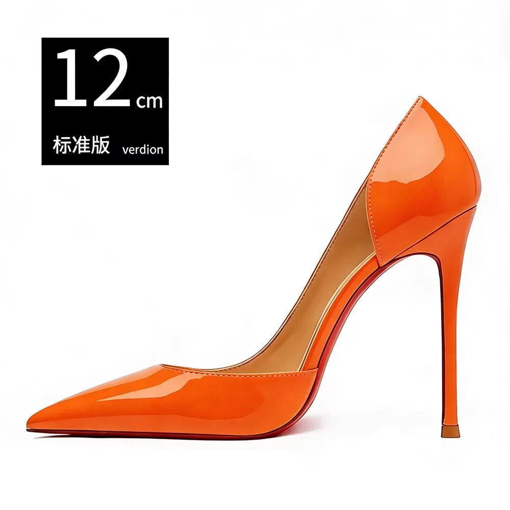 Pointed Toe Patent Leather Stiletto Heels for Women