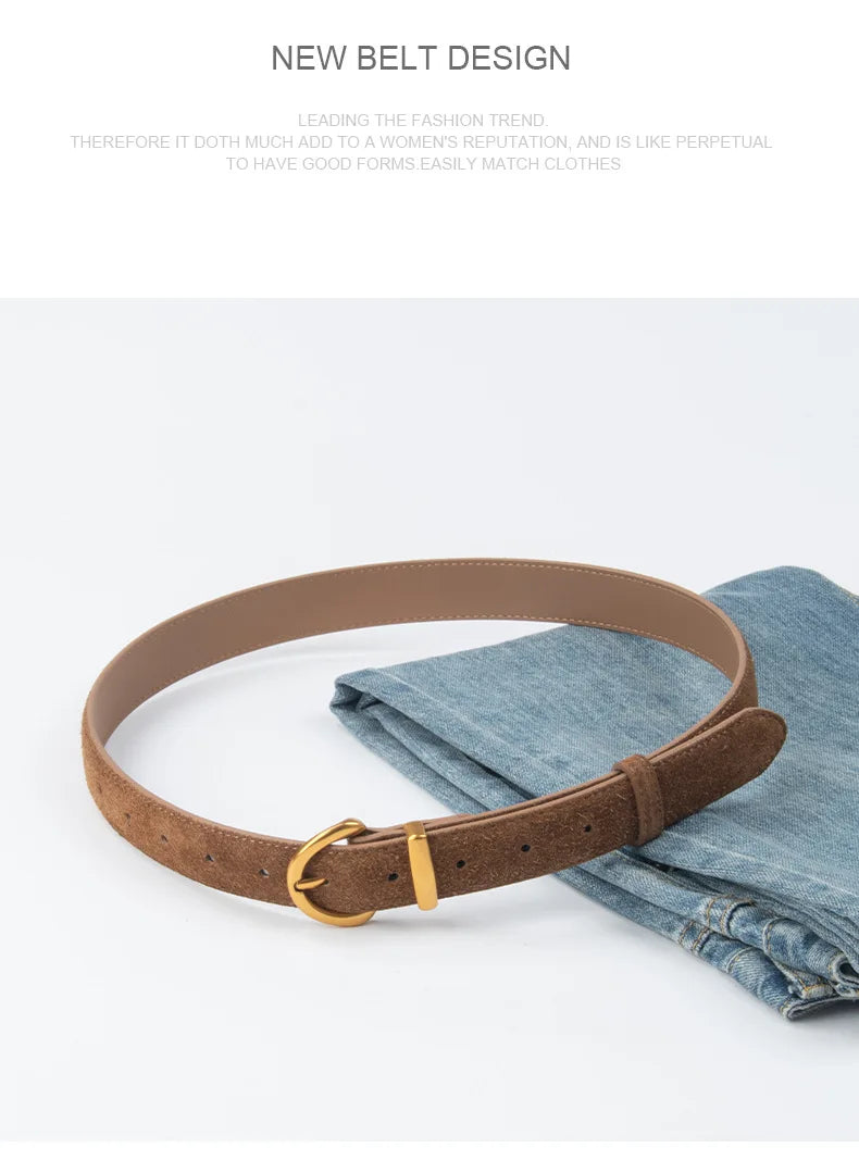 Suede Look Pin Buckle Waist Belt