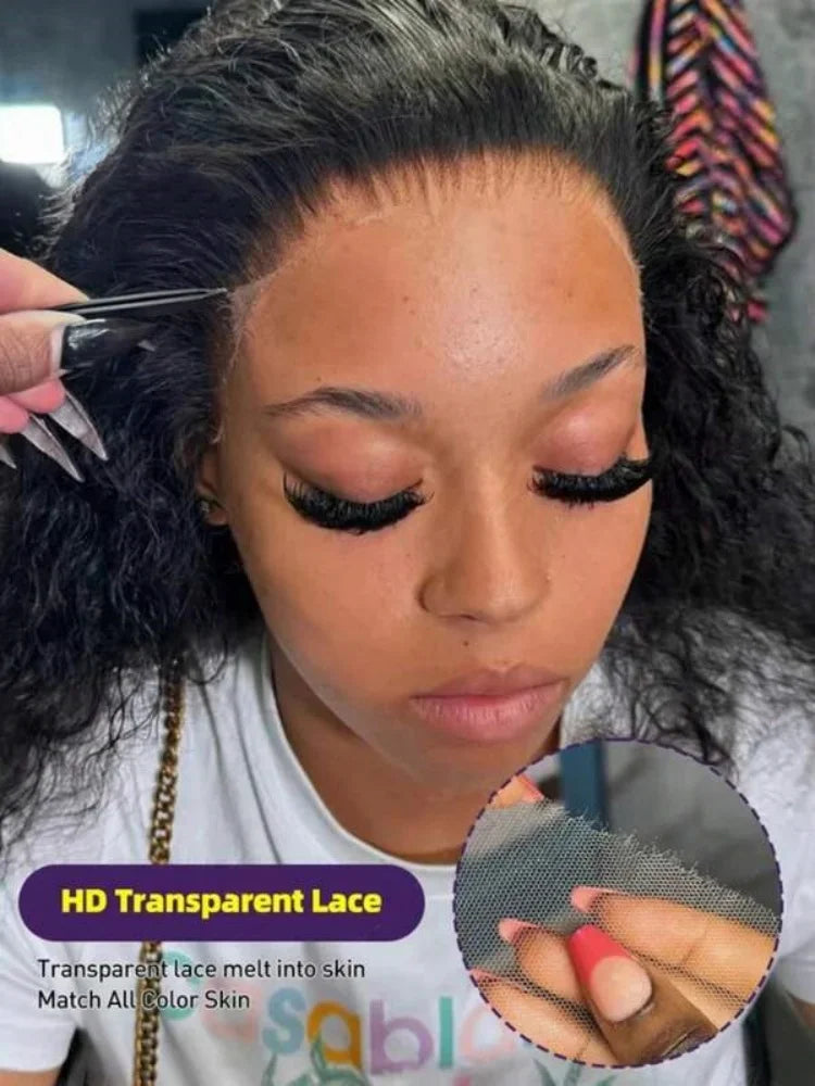 Pre Plucked Deep Wave Lace Front Human Hair Wig for Women