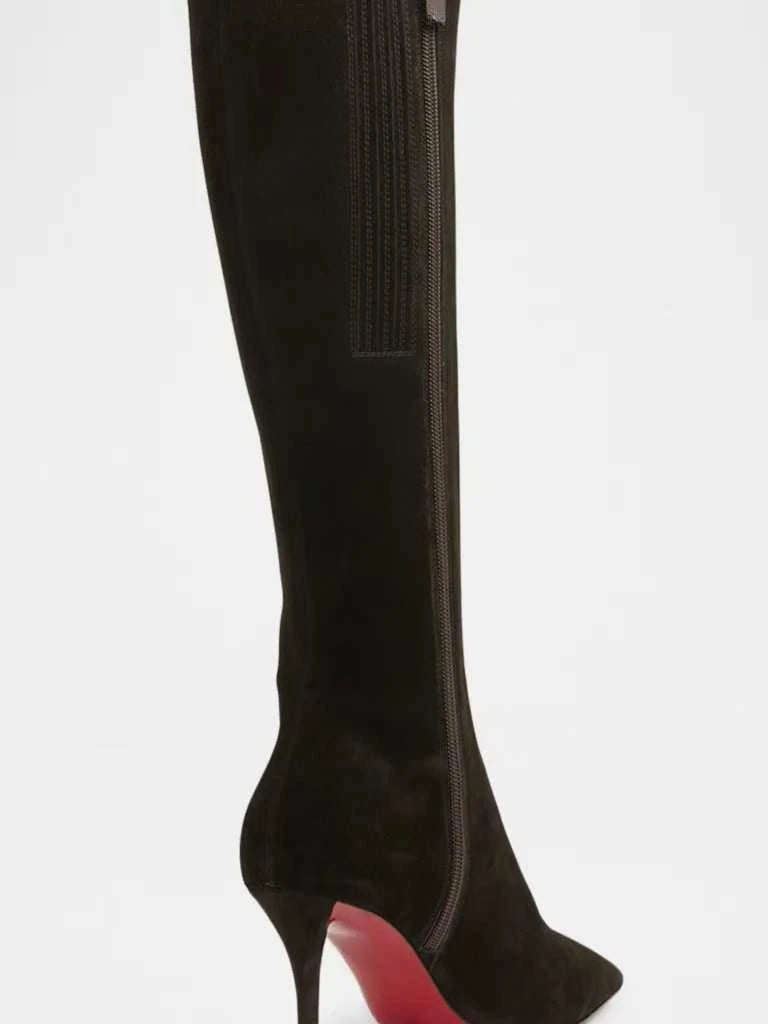 Leopard Print Knee High Boots With Zipper for Women