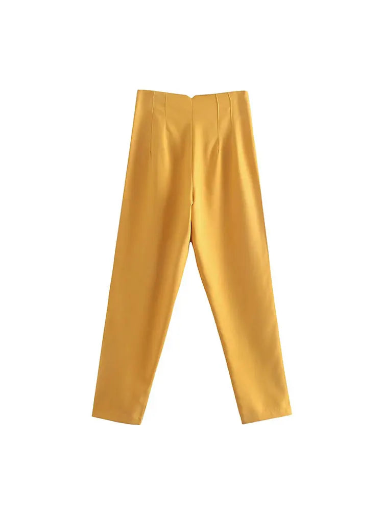 NLZGMSJ 2025 Women's Summer Pants Pencil High Waist Pants for Women Cropped Trousers Womens Streetwear Office Pants ﻿