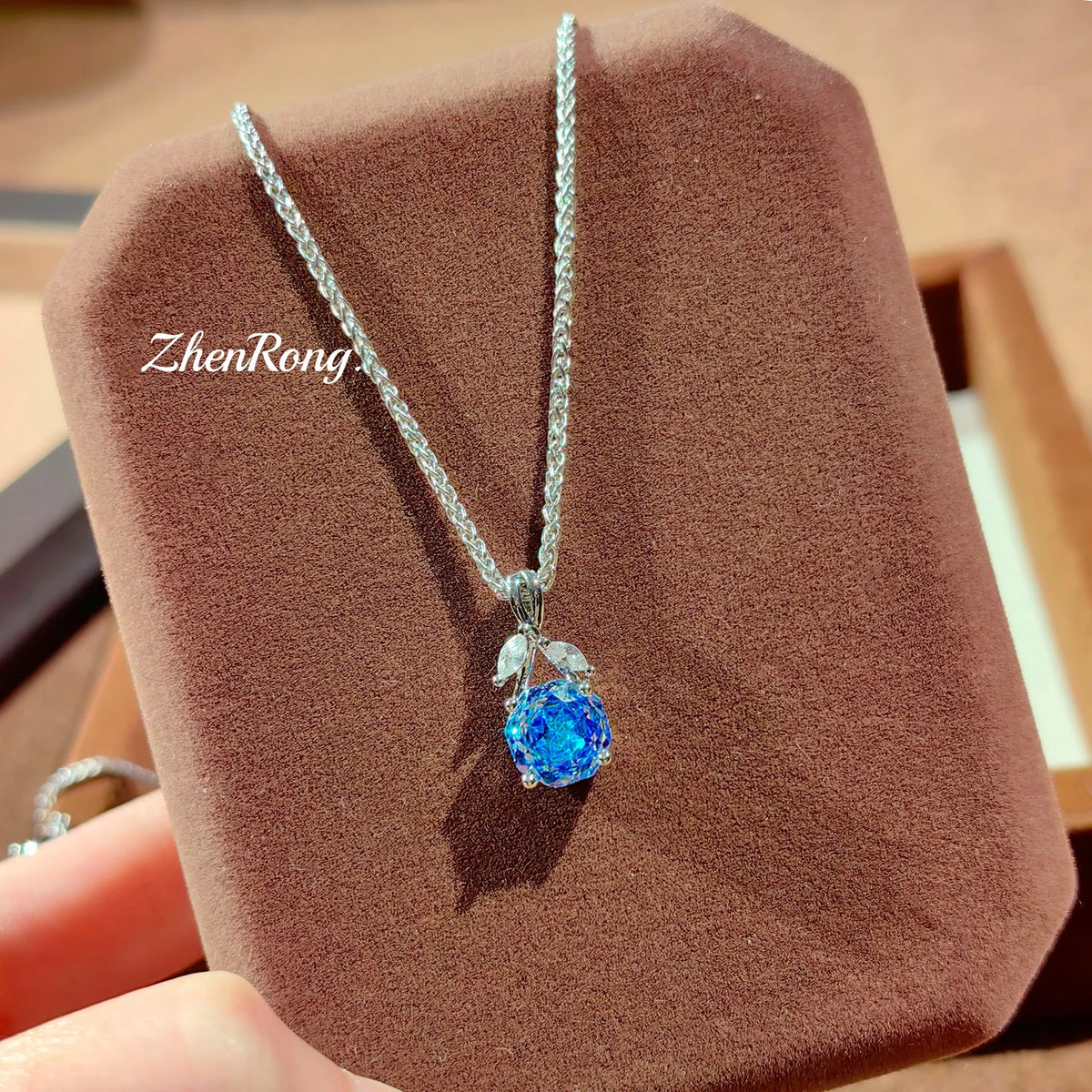 Rose Flower Cubic Zirconia Pendant Jewelry Set for Women
