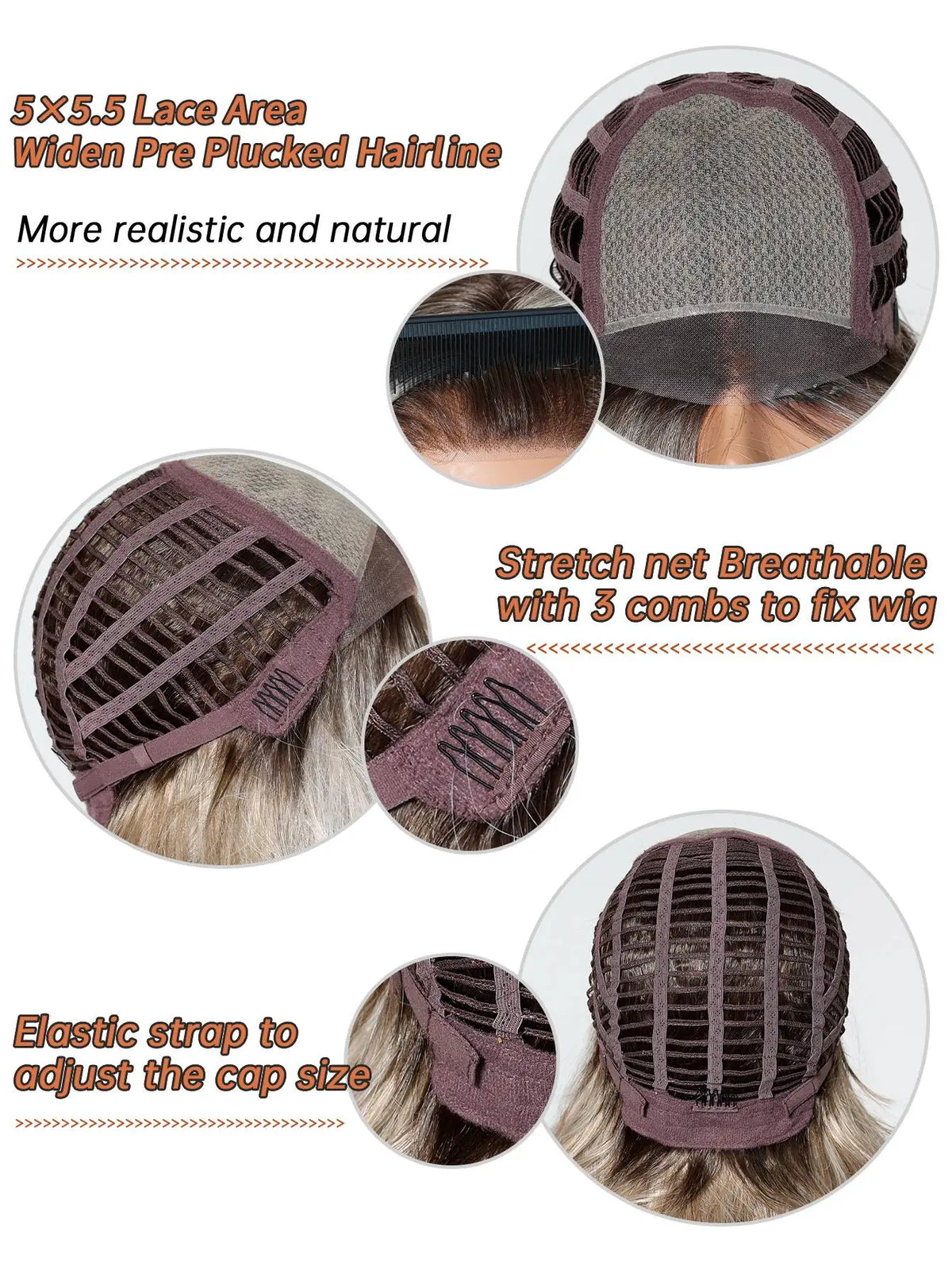 Dark Root Silver Blonde Wavy Lace Front Wig for Women