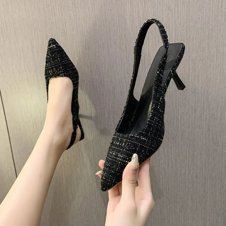 Elegant Blue Pointed Toe Slingback Pumps for Women