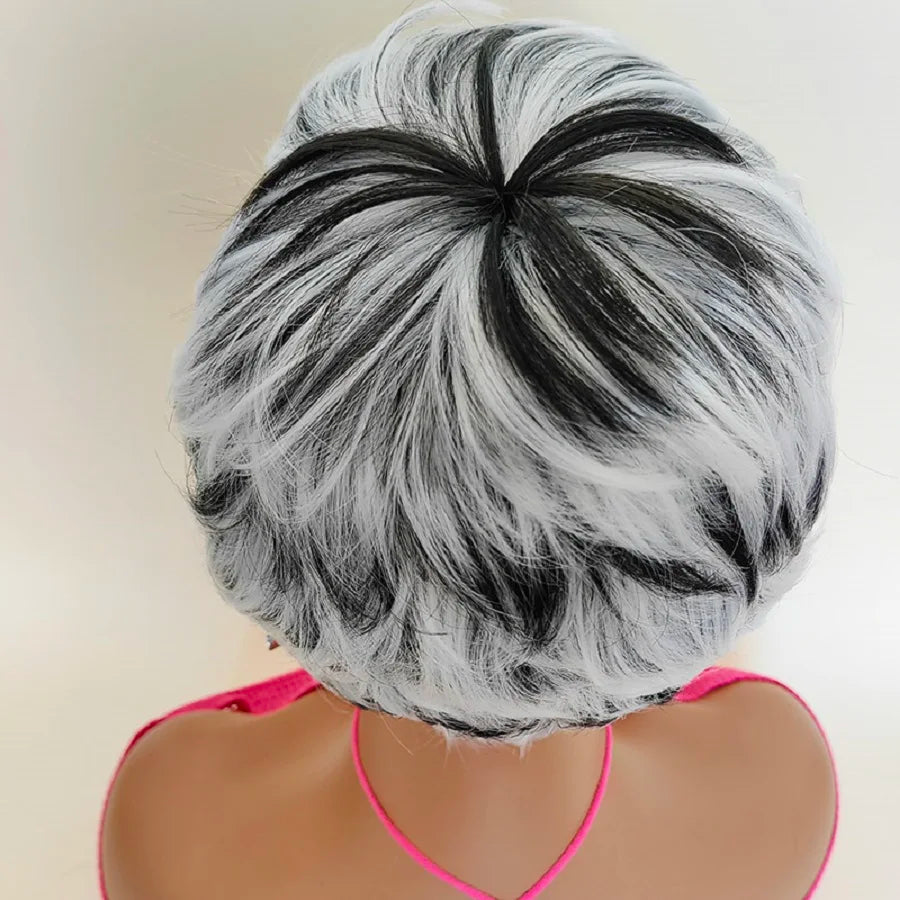 Heat Resistant Soft Pixie Cut Wig With Bangs For Women