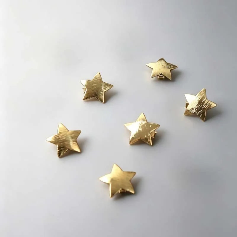 Textured Gold Star Hair Clips