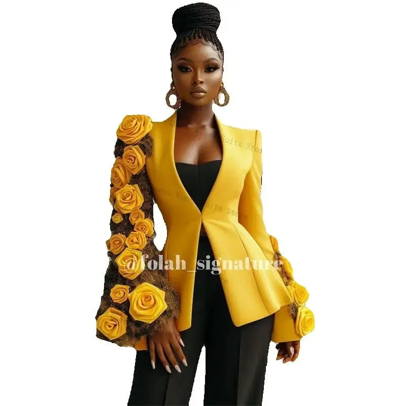 Classic Floral Pattern Three Piece Cotton Suit Set For Women