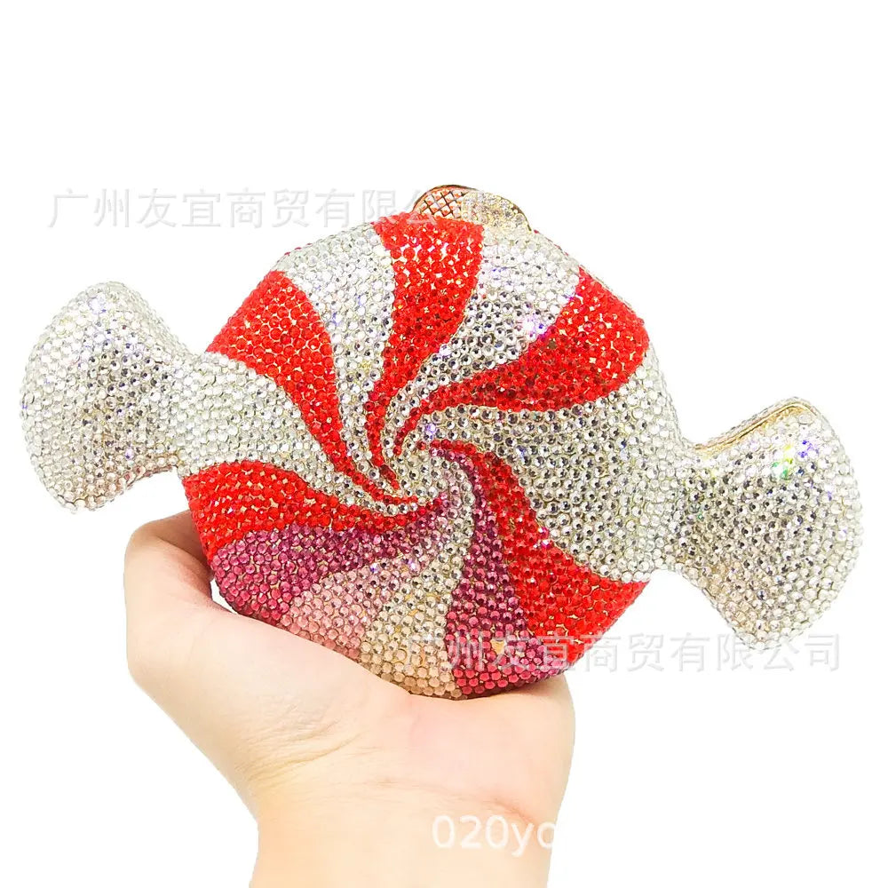 Elegant Crystal Rhinestone Evening Clutch Bag for Women