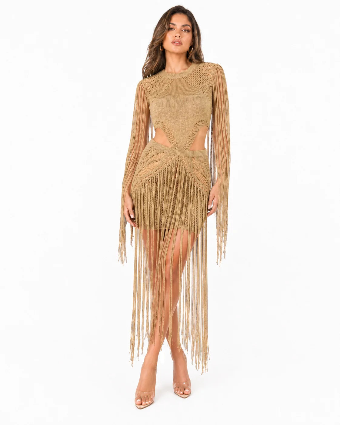 Boho Tassel Hollow Out Knit Summer Dress for Women
