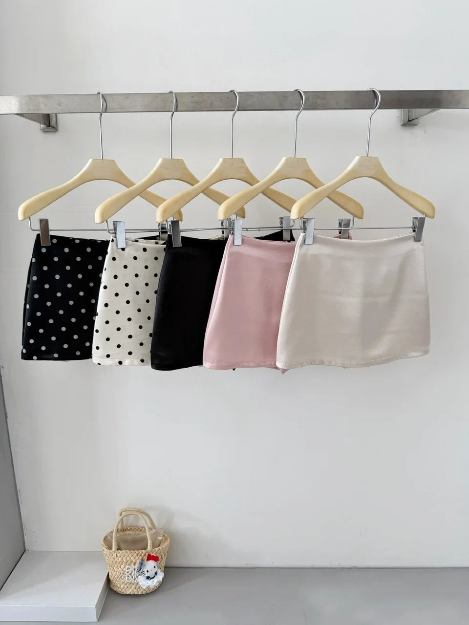 Vintage Polka Dot High Waisted Mini Skirt for Women