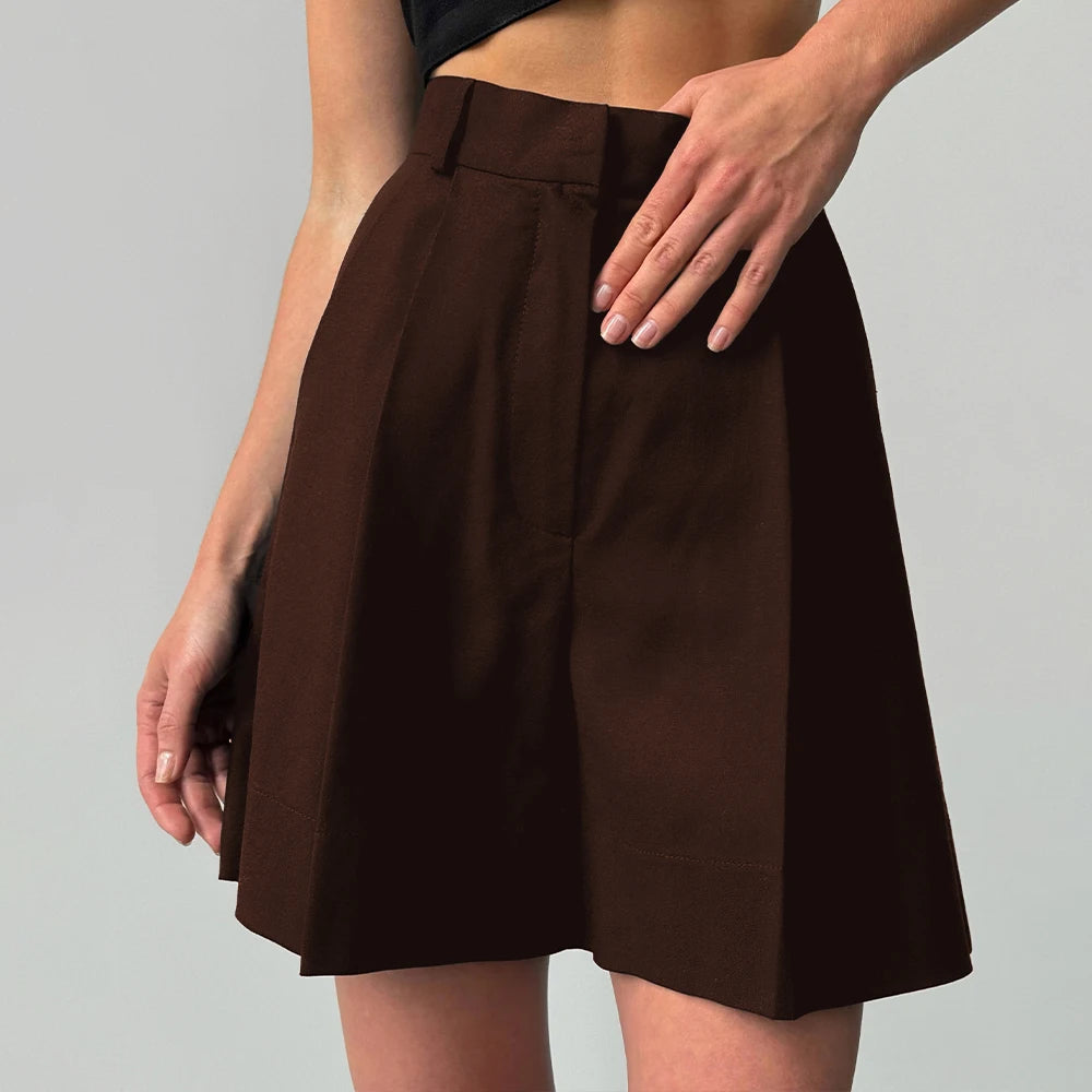 High Waisted Casual Summer Linen Blend Shorts For Women