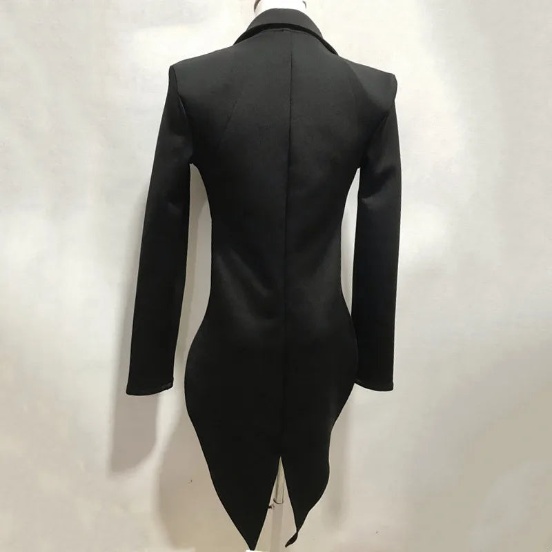 Black And White Tailcoat Dance Performance Costume for Women