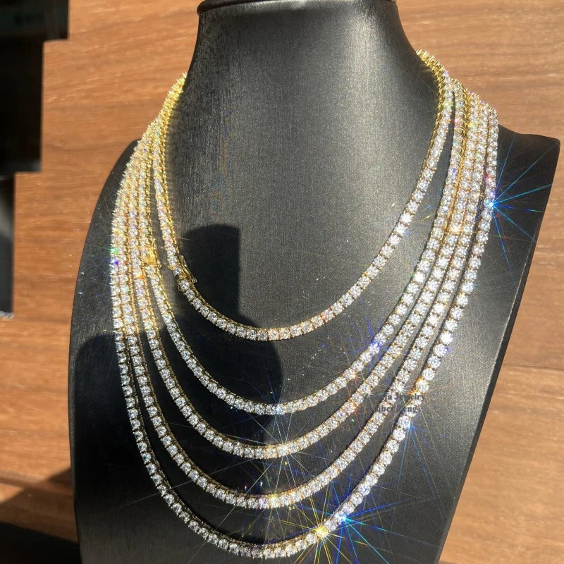 Moissanite Sterling Silver Tennis Chain Bracelet for Women