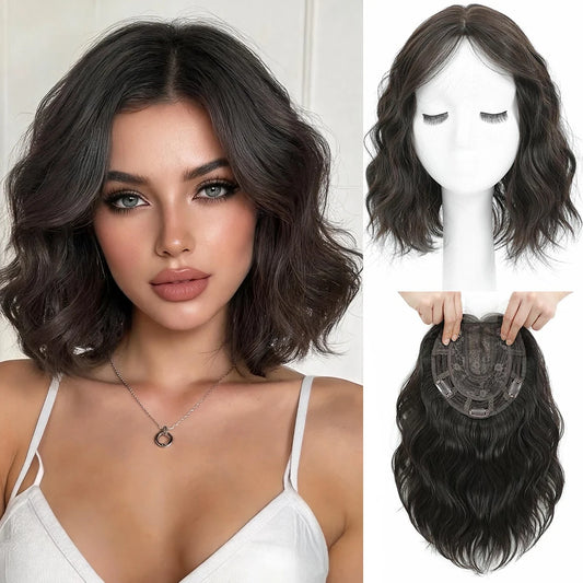 Short Wavy Bangs Clip In Hair Topper