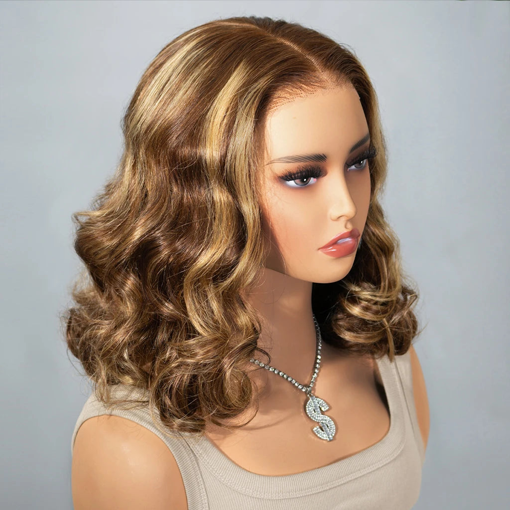 Ombre Honey Blonde Body Wave Lace Front Wig for Women