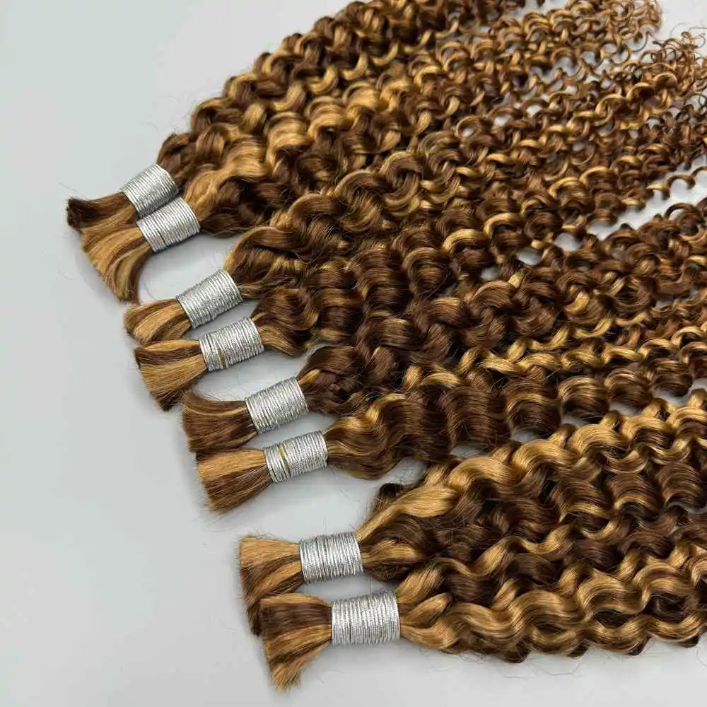Ombre Deep Wave Human Hair Braiding Extensions for Women
