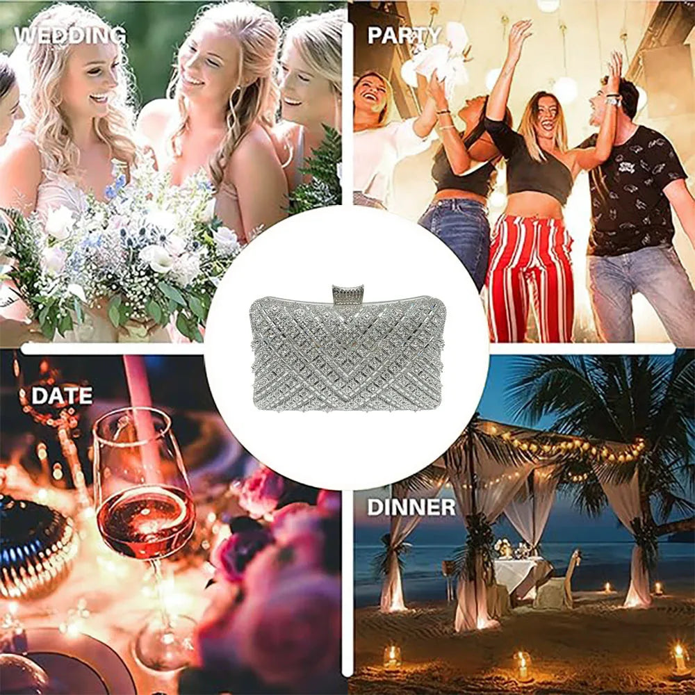 Dinner Fashion Women's Bag Luxury Brand Fashion Diamond-encrusted Women's Shoulder Bag High Quality Chain Shiny Women's Handbag