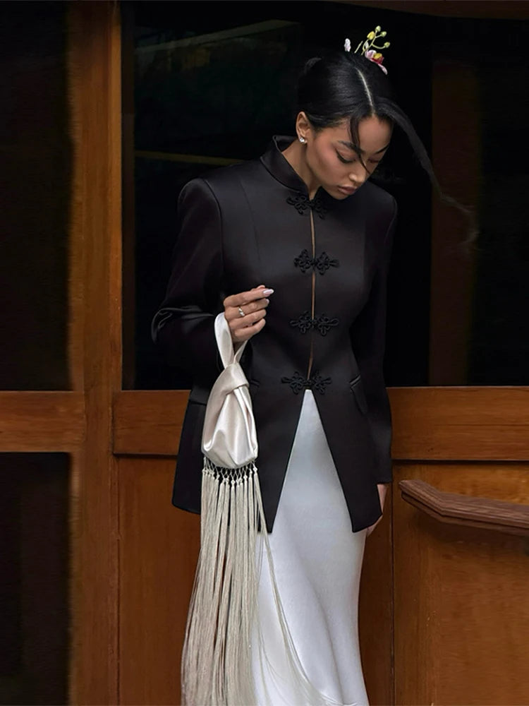 Chic Fringe Tassel Satin Waist Bag With Flowing Strap for Women