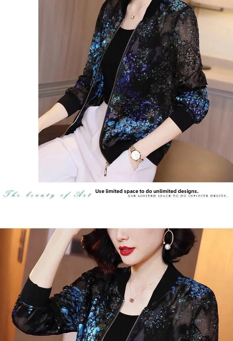 Spring Autumn Summer New Loose Long Sleeve Chiffon Women's Jacket Small Fragrance Style Sunscreen Clothing Middle East Fashion