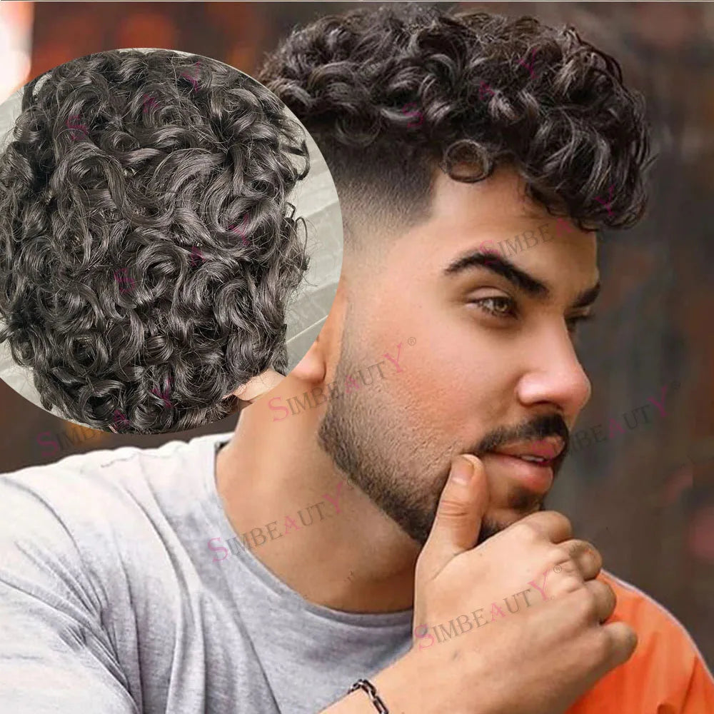 Breathable Lace Front Human Hair Replacement Toupee for Men