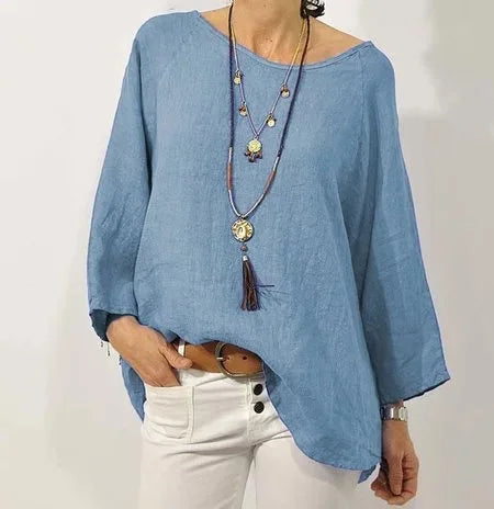 Relaxed Cotton Linen Blend Shirt