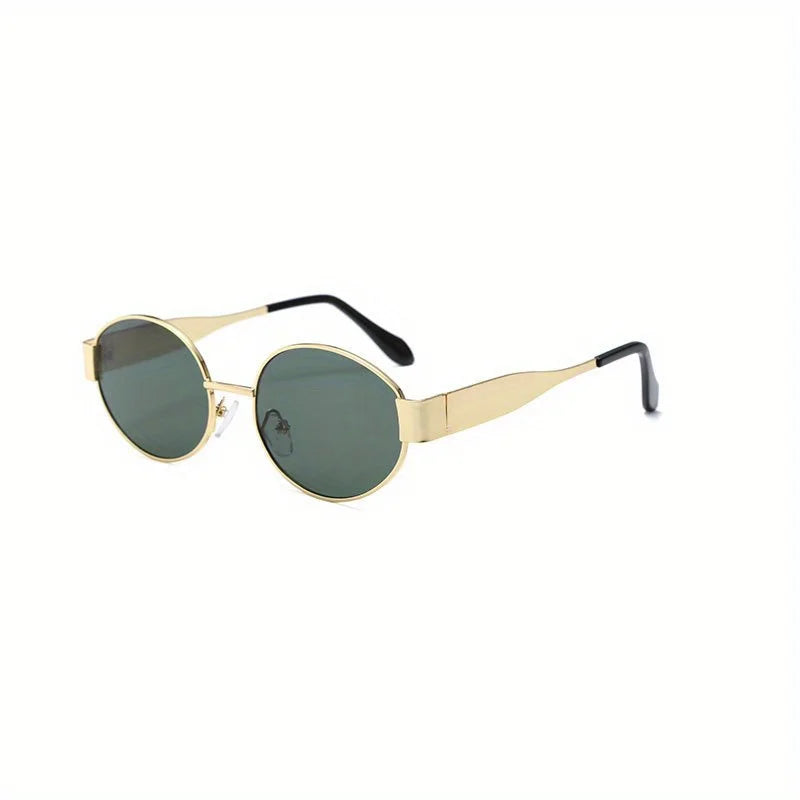 Trendy Classic Metal Frame Oval Sunglasses for Women