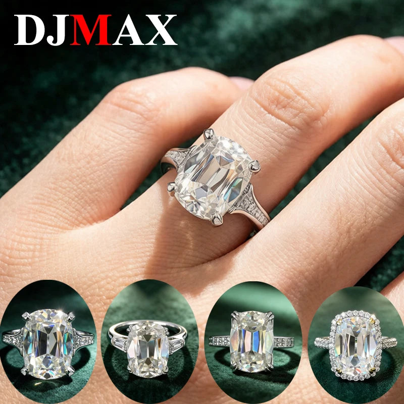 Old European Cut Moissanite Sterling Silver Ring for Women