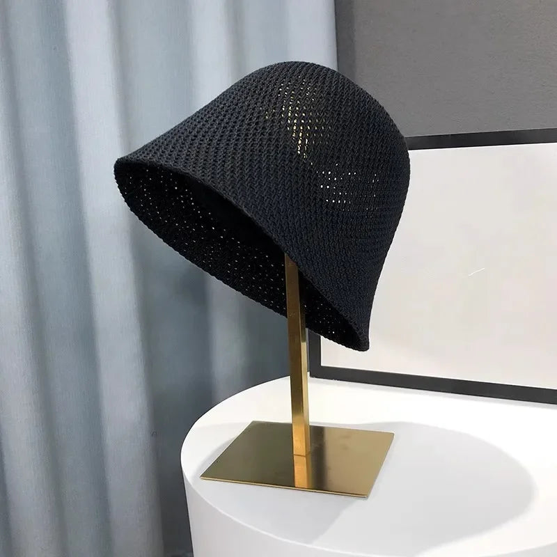 Breathable Knit Bucket Hat for Women