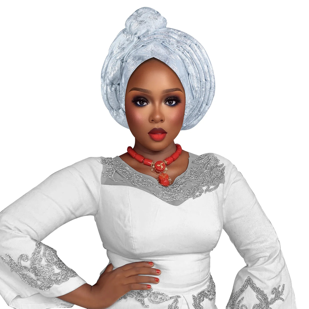 African Wedding Gele Turban Head Wrap Hat for Women
