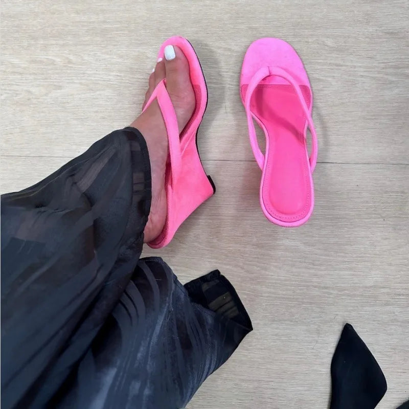 Comfortable Candy Color High Wedge Sandals For Women
