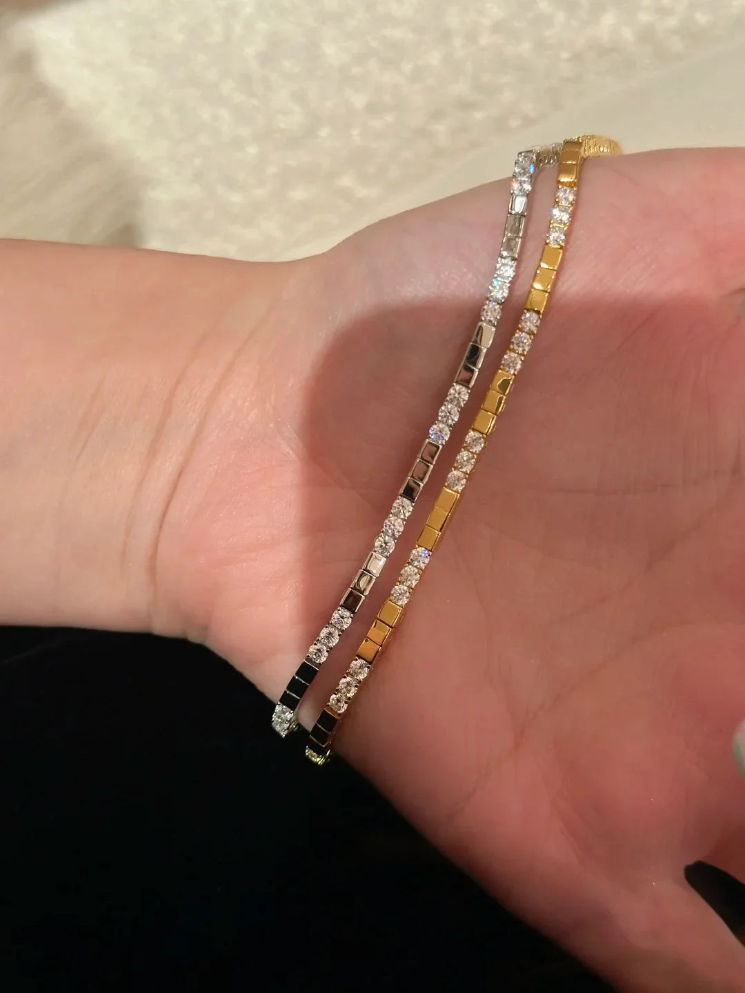 Geometric Cubic Zirconia Tennis Bracelet for Women