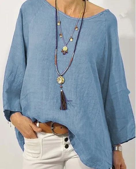 Relaxed Cotton Linen Blend Shirt