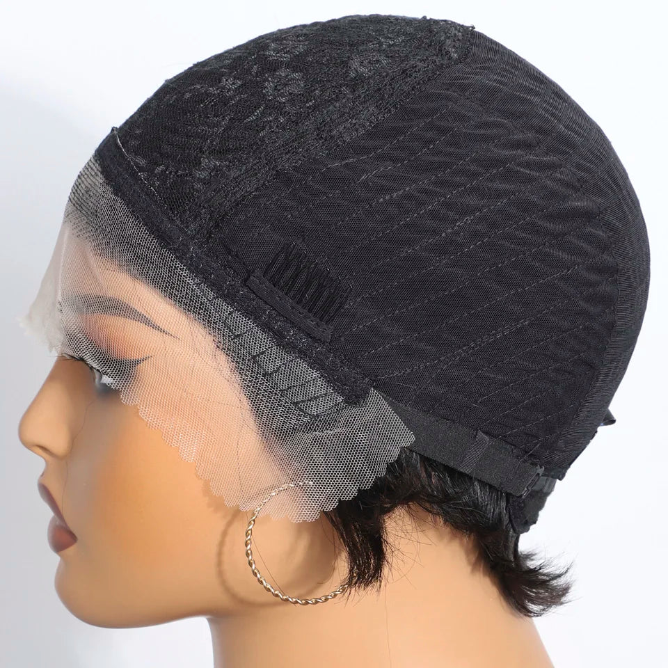 Blonde Short Pixie Cut Silky Lace Front Wig for Women