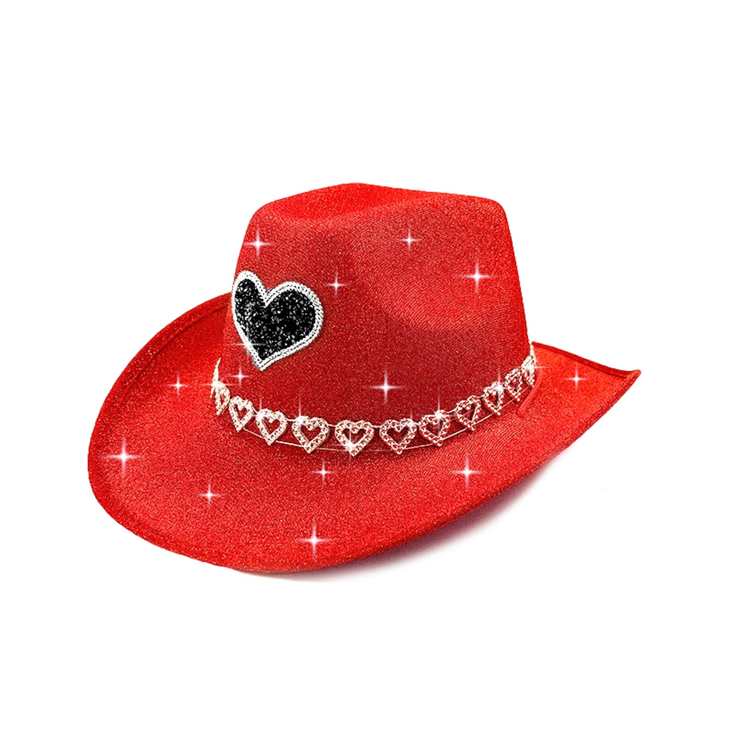 Glitter Rhinestone Western Wide Brim Cowgirl Hat for Women