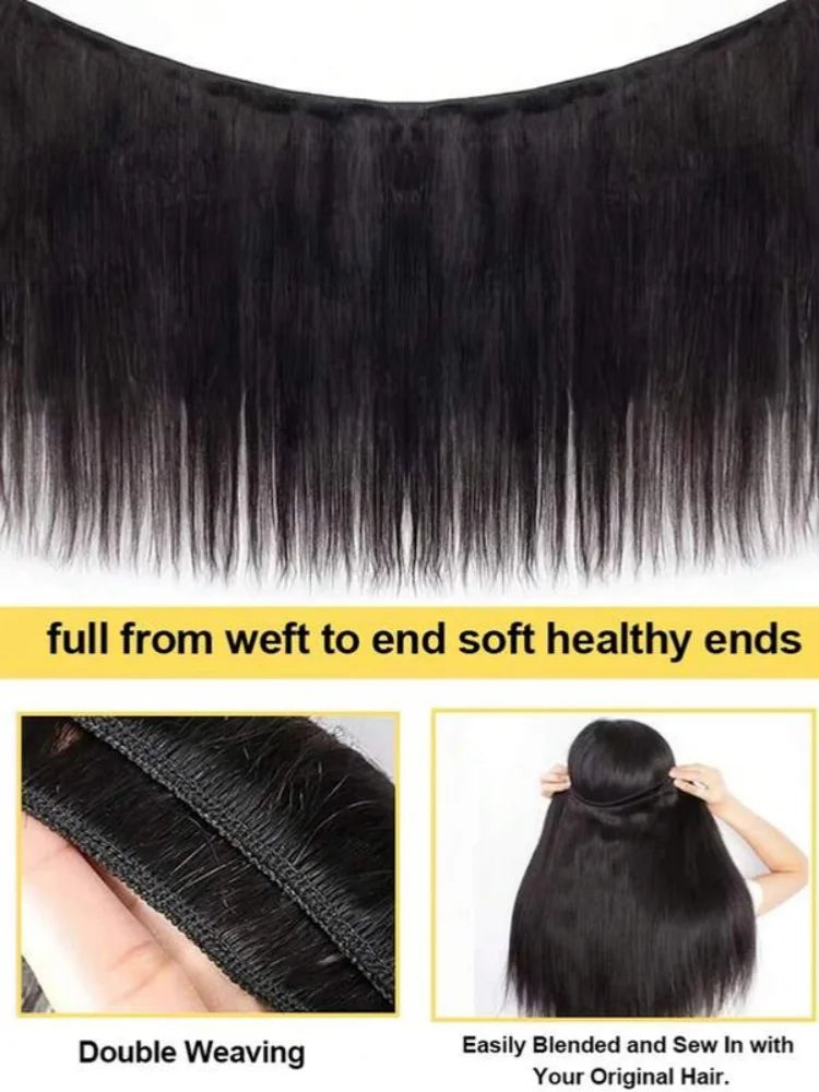 Natural Black Straight Remy Hair Extensions for Women