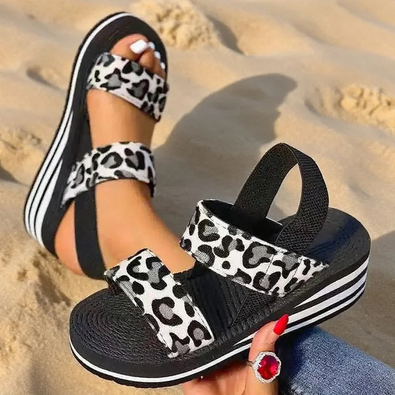 Thick Bottom Slingback Wedge Sandals