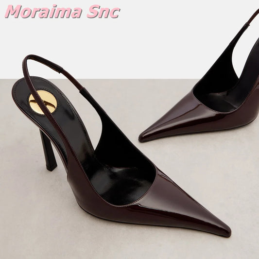 Pointed Toe Slingback Heels
