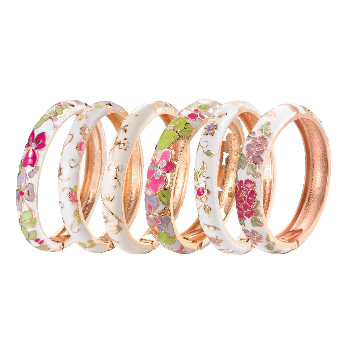 White Enamel Bohemian Bangle Bracelet