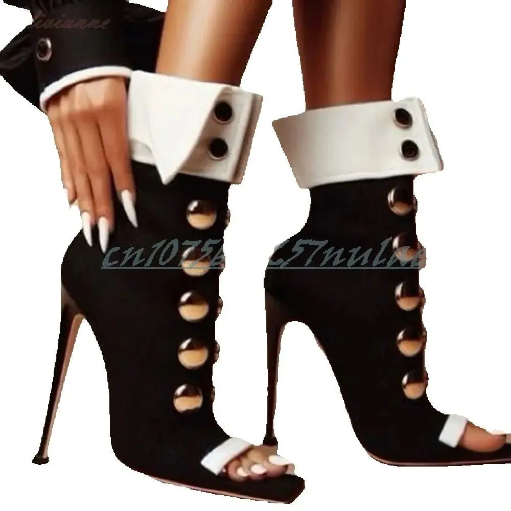 Elegant Front Buckle Decor Square Toe Pumps for Women