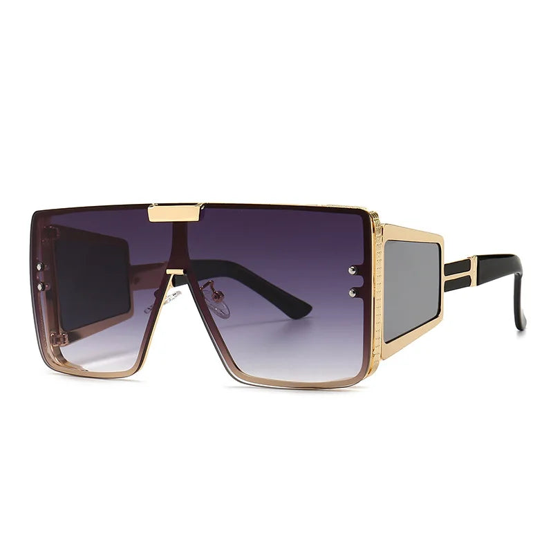 Oversized Retro Single Lens Sunglasses